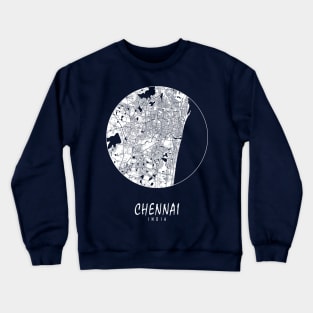 Chennai, India City Map - Full Moon Crewneck Sweatshirt